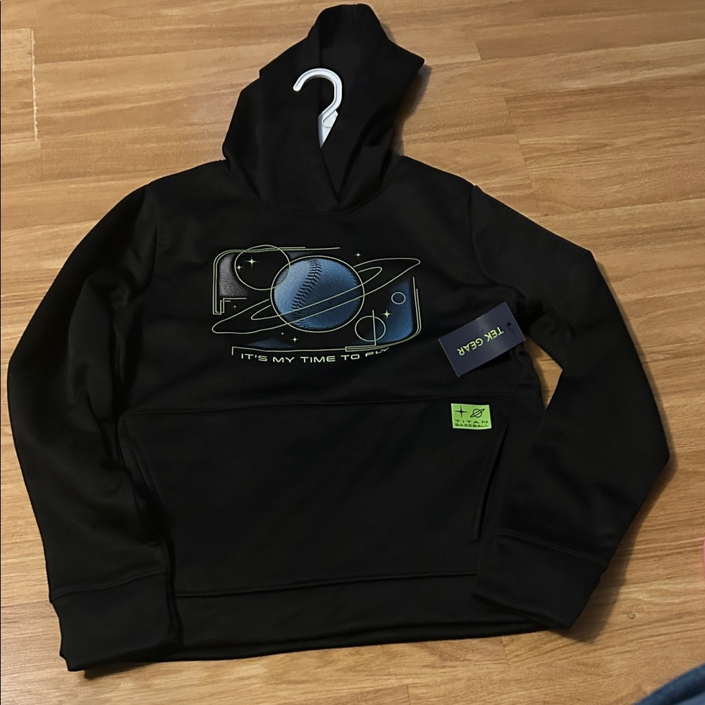 Tek Gear Black Kids Hoodie with Space Graphic